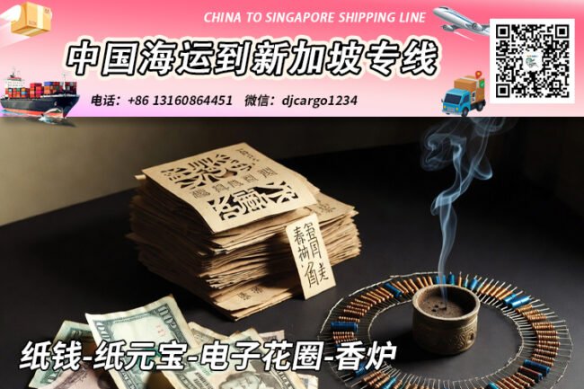 纸钱-纸元宝-电子花圈-香炉海运整柜到新加坡
