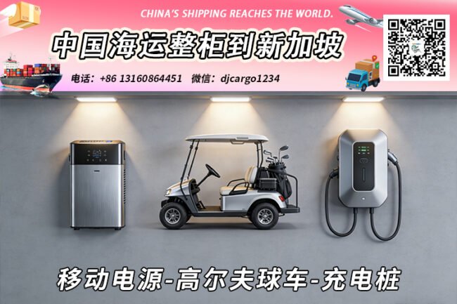 移动电源-高尔夫球车-充电桩海运整柜拼箱到新加坡