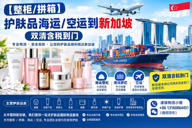 【整柜/拼箱】护肤品海运/空运到新加坡双清含税到门